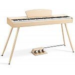 Donner DDP 80 Natural Wood 88 Key Weighted Digital Piano with Stand and 3 Pedal