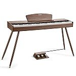 Donner DDP 80 Walnut Wood 88 Key Weighted Digital Piano with Stand and 3 Pedal