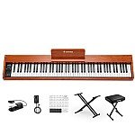 Donner DEP 1S Portable Piano Keyboard 88 Keys with X-style Stand and Sustain Pedal