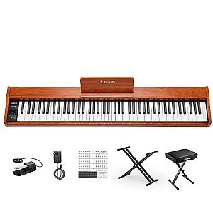 Donner DEP 1S Portable Piano Keyboard 88 Keys with X-style Stand and Sustain Pedal