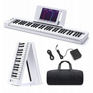 Donner DP 06 Folding Bluetooth Piano 61 Keys Sensitive Travel Piano for Beginner