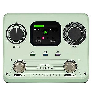 FLAMMA FF20 Stereo Dual Footswitch Looper Drum Machine Pedal, Mint Green