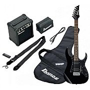Ibanez IJRX20BKN Jumpstart Set Electric Guitar, Black Night 