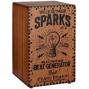 Cajon Pearl Electronic Crate Style Cajon Willie Seymour Sparks Graphic Finish PBEC-210