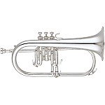 Yamaha YFH 631GS Professional Bb Flugelhorn, Silver plated with Gold Brass Bell