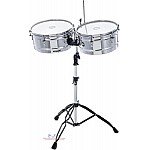 Meinl HT1314CH Headliner Series Steel Timbales With Chrome Finish and Stand
