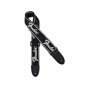 Fender Moven Running Black Silver Logo Strap