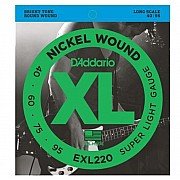 D Addario EXL220 Nickel 40-95 Wound Super Light Electric Bass String, Long Scale