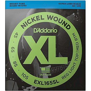 D Addario EXL165SL 45-105 Nickel Wound Electric Bass Strings Custom Light, Super Long Scale