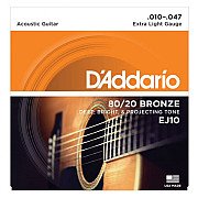 D Addario EJ10 80/20 Bronze Extra Light Acoustic Guitar Strings