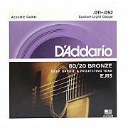 D Addario EJ13 80/20 Bronze Custom Light Acoustic Guitar Strings