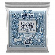 Ernie Ball 2403 Ernesto Palla Clear & Silver Nylon Classical Guitar Strings, Medium Tension