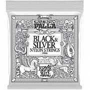 Ernie Ball 2406 Ernesto Palla Black & Silver Nylon Classical Guitar Strings