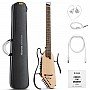 Donner HUSH I PRO Acoustic Electric Travel Guitar Kit with Sound Effects, Natural