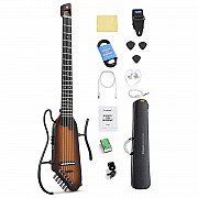 Donner HUSH C Acoustic Electric Nylon String Classical Headless Travel Guitar, Sunburst