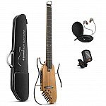 Donner HUSH I Portable Ultra Light, Maple Body and Silent Acoustic Electric Guitar 