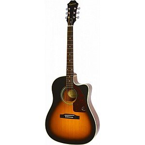 Epiphone AJ210CE Deluxe 6 String RH Acoustic Electric Guitar with Case, Sunburst