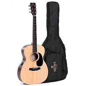 Sigma 000ME Nat, Satin Acoustic Electric Guitar with Bag