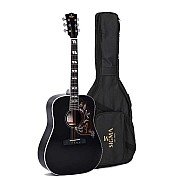 Sigma DM SG5 BK Dread Nat, Gloss Black Acoustic Electric Guitar with Bag