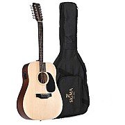 Sigma DM12E Dreadnought 12 String Acoustic Electric Guitar with Bag