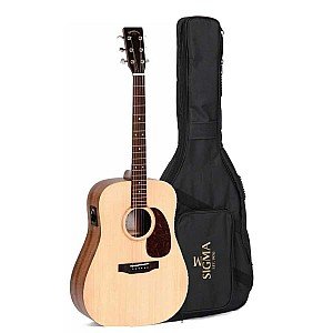 Sigma DME Dread Nat, Satin Acoustic Electric Guitar with Bag