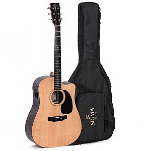 Sigma DTCE Dreadnought Acoustic Electric Guitar with Bag