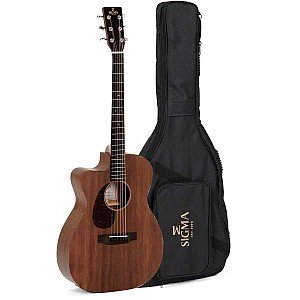 Sigma 000MC 15E Mahogany Top Acoustic Electric Guitar with Bag