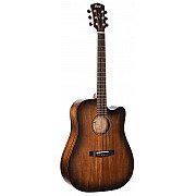 Cort Core DC AMH Mahogany OPBB Acoustic Electric Guitar, Open Pore Black Burst