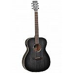 Tanglewood TWBB OE Blackbird Folk Acoustic Electric Guitar, Smoke Black Satin w/ Bag