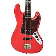 Vintage VJ74FR ReIssued 4 String Electric Bass, Firenza Red