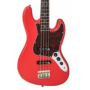 Vintage VJ74FR ReIssued 4 String Electric Bass, Firenza Red