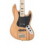 Vintage VJ75MNAT ReIssued Maple Fingerboard 5 String Electric Bass, Natural Ash