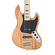 Vintage VJ75MNAT ReIssued Maple Fingerboard 5 String Electric Bass, Natural Ash