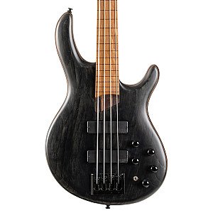 Cort B4 Element Fretless OPTB Electric Bass, Open Pore Trans Black