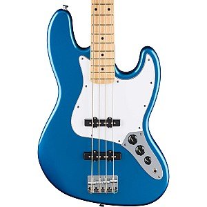 Fender Standard Jazz Bass with White Pickguard Maple FB, Aqua Marine Metallic Made in Indonesia