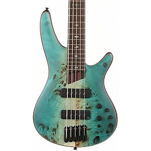 Ibanez Premium SR1605B 5 String Electric Bass Guitars, Caribbean Shoreline Flat