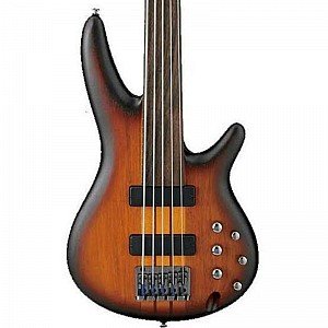 Ibanez SRF705 Workshop Fretless Electric Bass Guitar, Brown Burst Flat