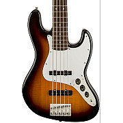 Squier Affinity 5 String Jazz Electric Bass Guitar Maple FB, Brown Sunburst