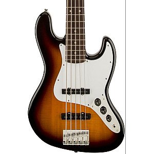 Squier Affinity 5 String Jazz Electric Bass Guitar Maple FB, Brown Sunburst