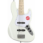 Squier Affinity Jazz Bass V 5 String Electric Bass Guitar, Maple FB, Olympic White New 2021