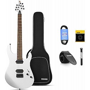 Donner DMT 100W Solid Body Electric Guitar, Matte Finish for Beginner Kits with Bag, Strap, Cable