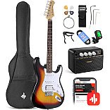 Donner DST 100S Solid Body Sunburst Electric Guitar Kit with Amplifier, Bag, Tuner