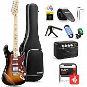 Donner DST 152 Electric Guitar Kit HSS Pickup Coil with Amplifier, Bag, Accessories