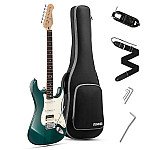 Donner DST 400B Solid Alder Body Electric Guitar Single Coil with Bag, Cable, Strap