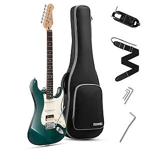 Donner DST 400B Solid Alder Body Electric Guitar Single Coil with Bag, Cable, Strap