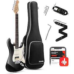Donner DST 400D Solid Alder Body Electric Guitar Single Coil with Bag, Cable, Strap