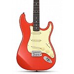 Donner DST 600 6 String Electric Guitar with SSS Pickup, Fiesta Red