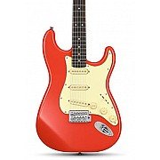 Donner DST 600 6 String Electric Guitar with SSS Pickup, Fiesta Red