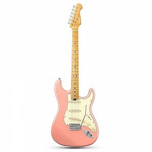 Donner DST 600 6 String Electric Guitar with SSS Pickup, Shell Pink