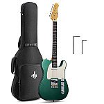 Donner DTL-600 Vintage Tele Electric Guitar, Sherwood Metallic Green with Gig Bag